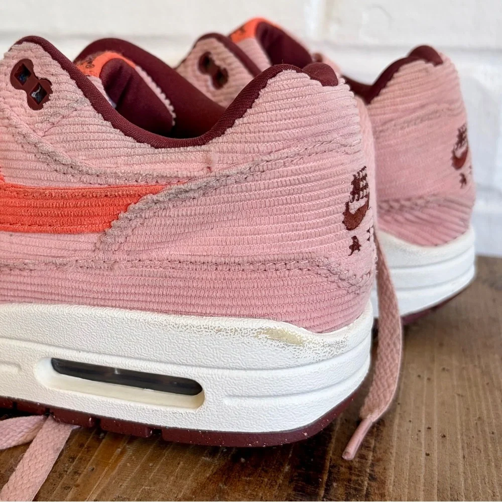 Nike Air Max 1 Coral Stardust Corduroy FB8915-600 SZ 4.5 - Picture 6 of 9